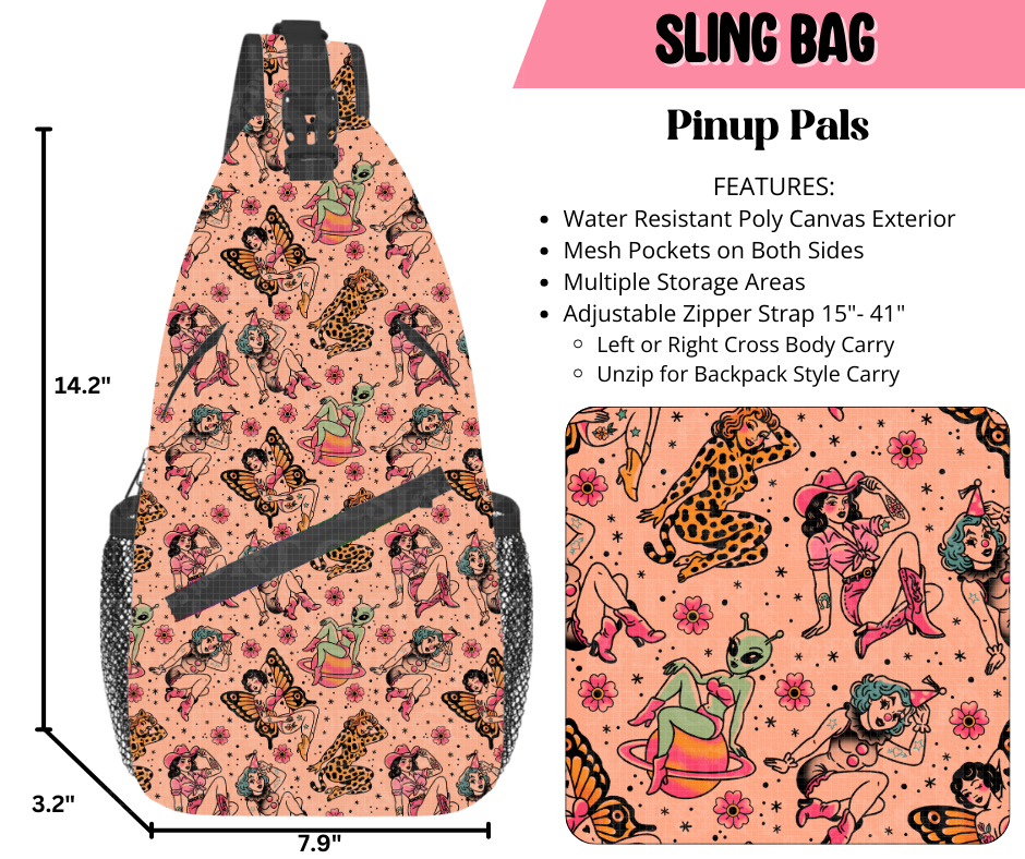 Preorder! Closes 9/17. ETA Dec. Pinup Pals Sling Bag
