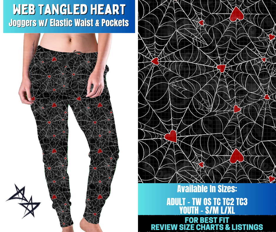 Preorder! Closes 12/17. ETA March. Web Tangled Heart Joggers
