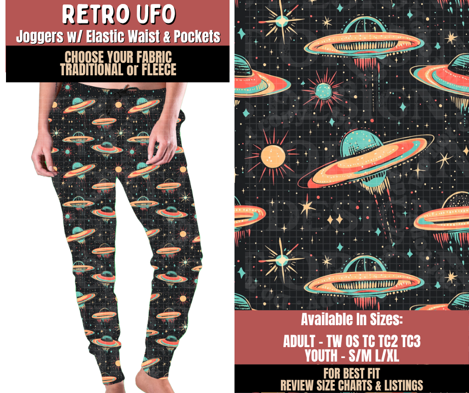 Preorder! Closes 10/22. ETA Jan. Retro UFO Joggers Choose Fleece or Traditional