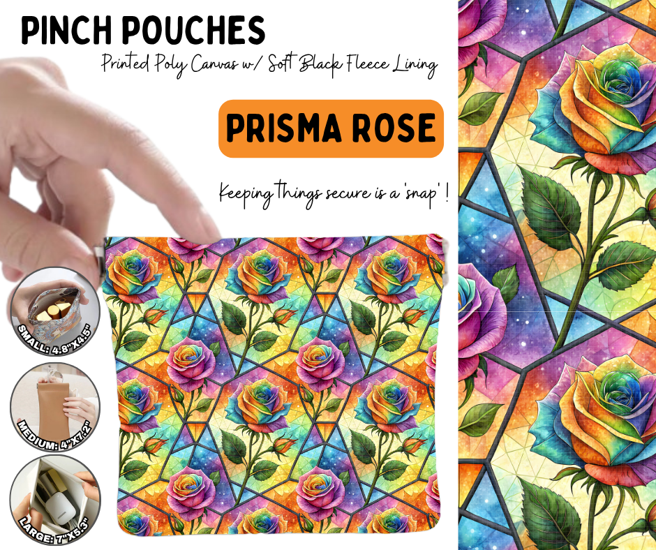 Preorder! Closes 6/17. ETA Sept. Prisma Rose Pinch Pouches in 3 Sizes