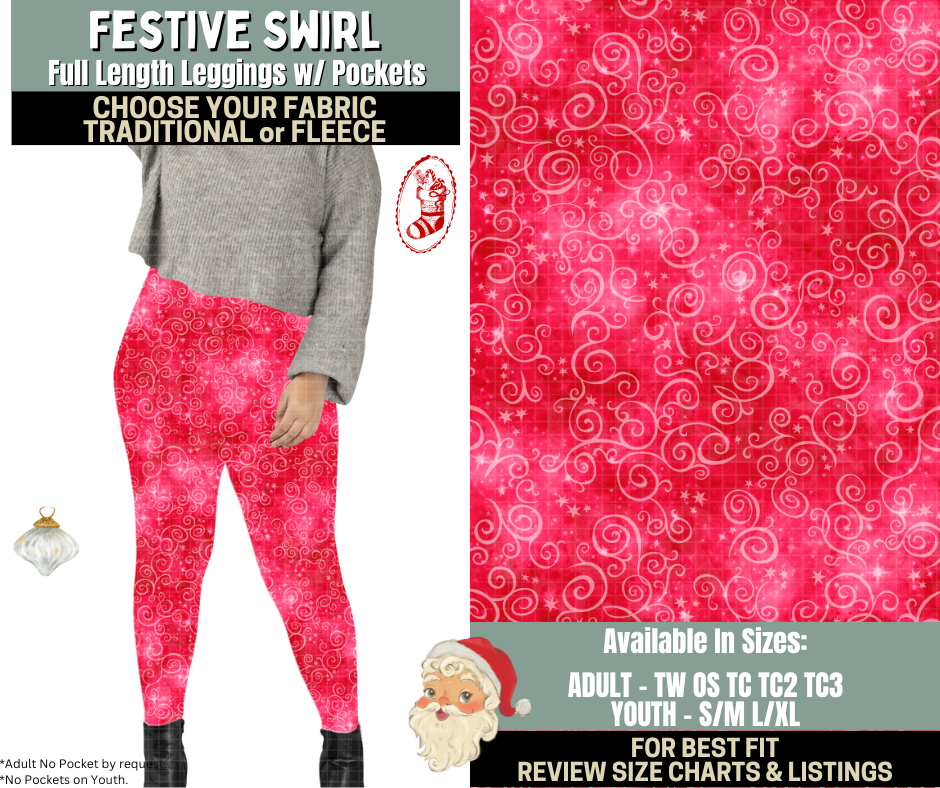 Preorder! Closes 9/15. ETA Dec. Festive Swirl Leggings Choose Fleece or Traditional