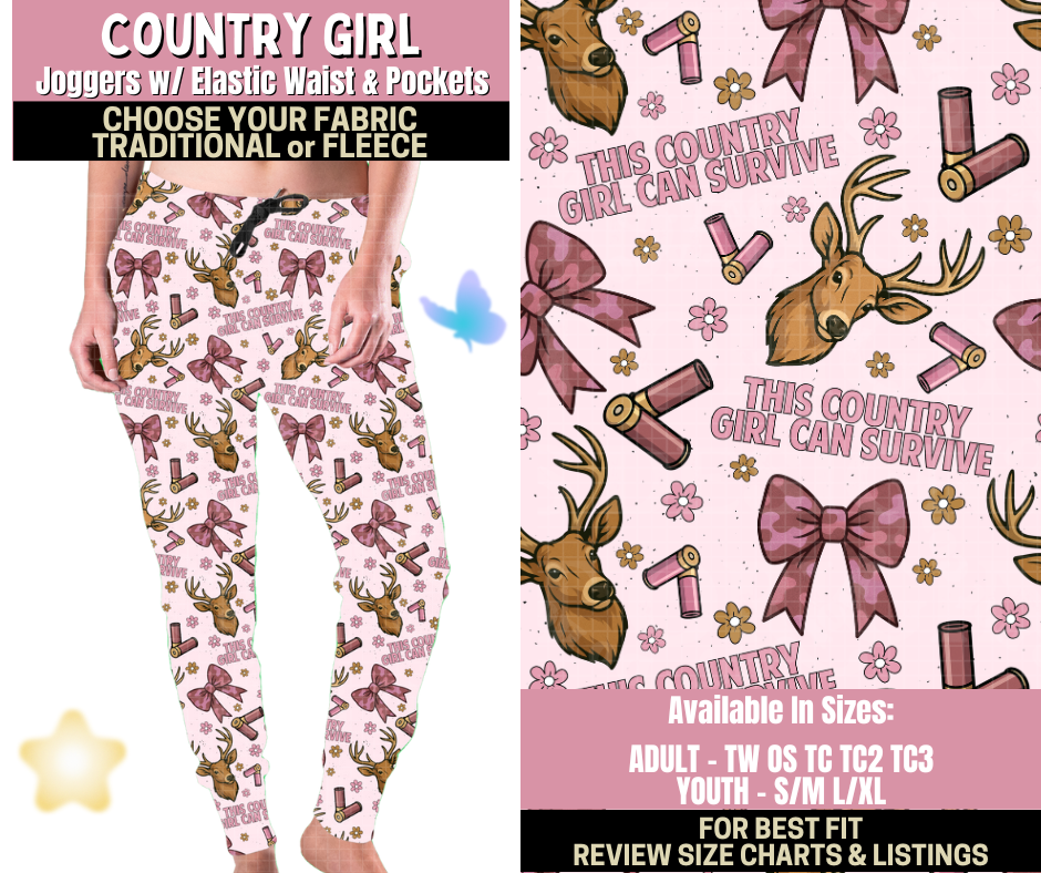 Preorder! Closes 9/25. ETA Dec. Country Girl Joggers Choose Fleece or Traditional