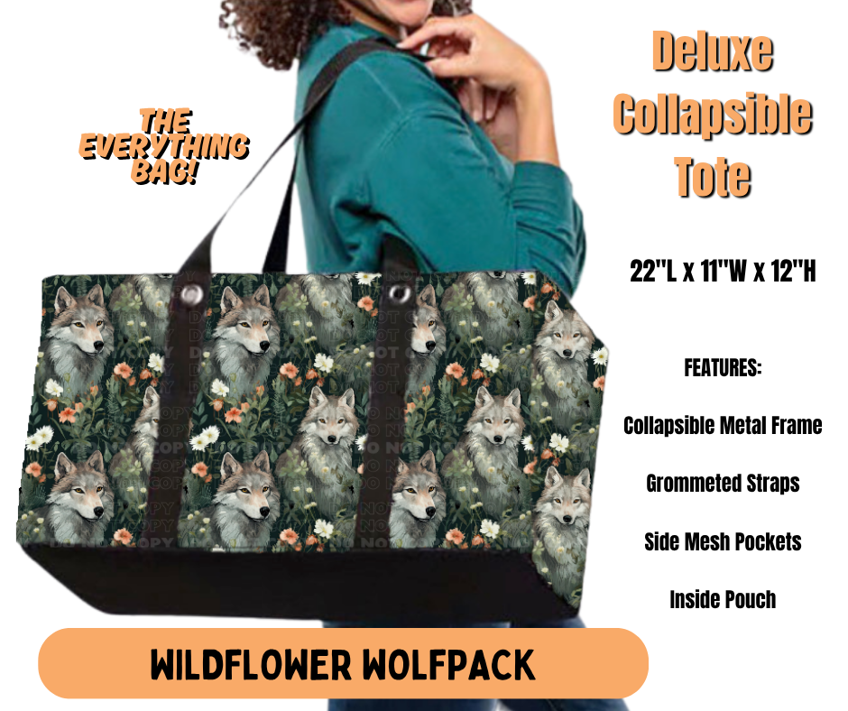 Preorder! Closes 7/2. ETA Oct. Wildflower Wolfpack Collapsible Tote