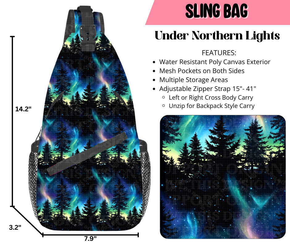 Preorder! Closes 9/17. ETA Dec. Under Northern Lights Sling Bag