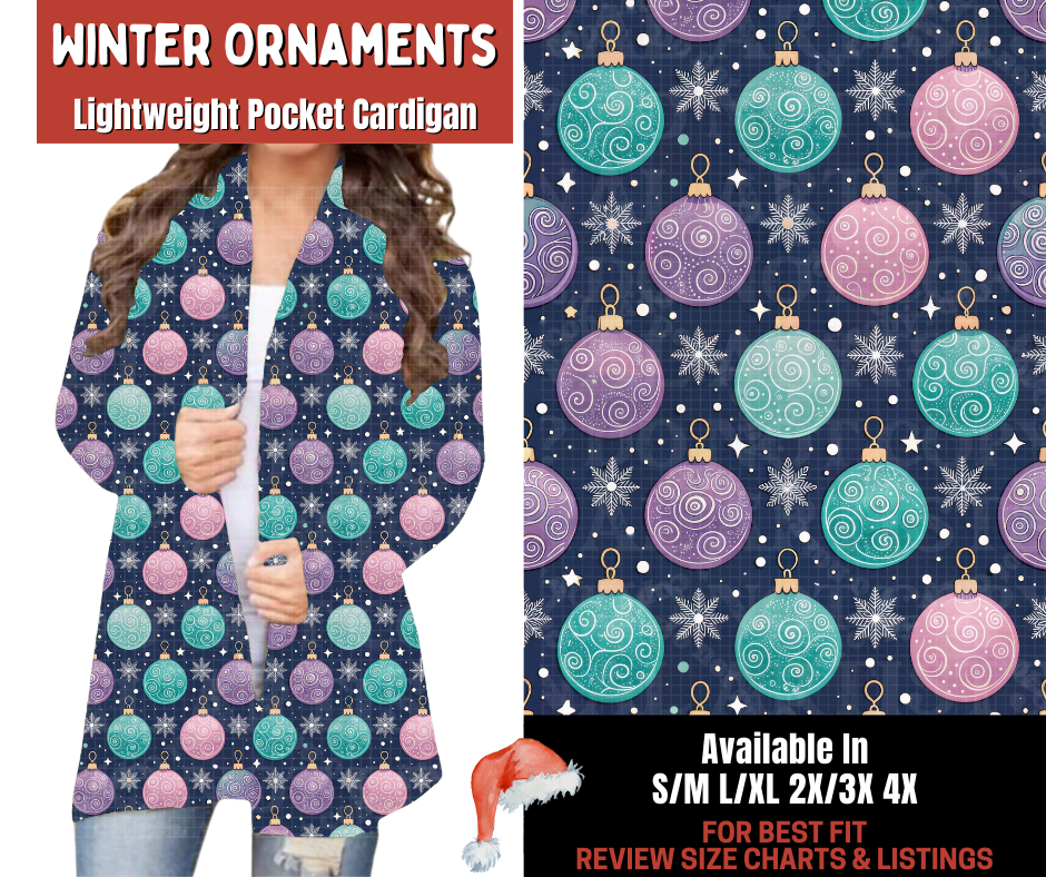 Preorder! Closes 9/24. ETA Dec. Winter Ornaments Pocket Cardigan