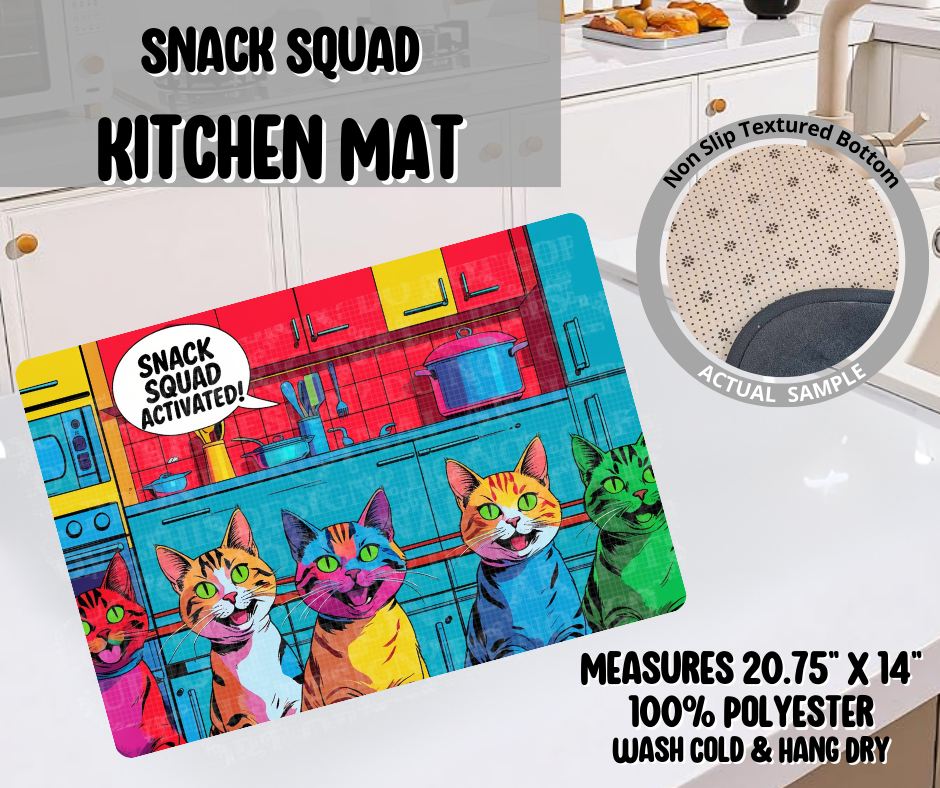 Preorder! Closes 9/10. ETA Dec. Snack Squad Kitchen Mat