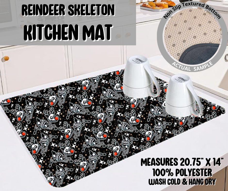 Preorder! Closes 9/10. ETA Dec. Reindeer Skeleton Kitchen Mat
