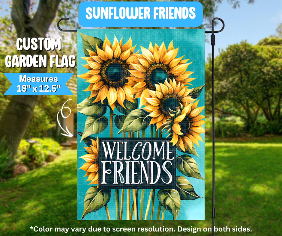 Preorder! Closes 3/9. ETA June. Sunflower Friends Garden Flag
