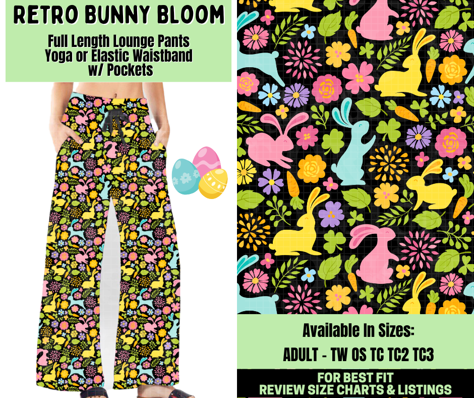 Preorder! Closes 1/19. ETA April. Retro Bunny Bloom Full Length Lounge Pants