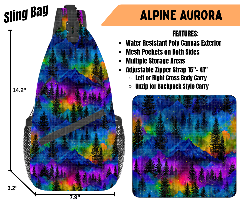 Preorder! Closes 6/22. ETA Sept. Alpine Aurora Sling Bag