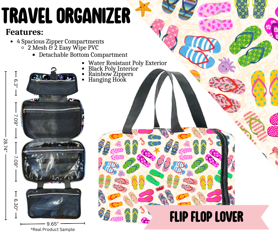 Preorder! Closes 3/30. ETA June. Flip Flop Lover Travel Organizer