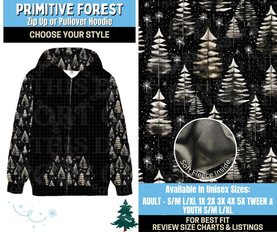 Preorder! Closes 8/28. ETA Nov. Primitive Forest Zip-Up or Pullover Hoodie