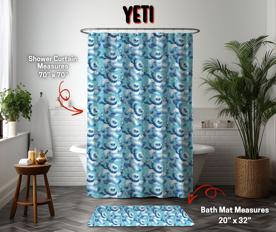Preorder! Closes 9/8. ETA Dec. Yeti Custom Shower Curtain and/or Bath Mat
