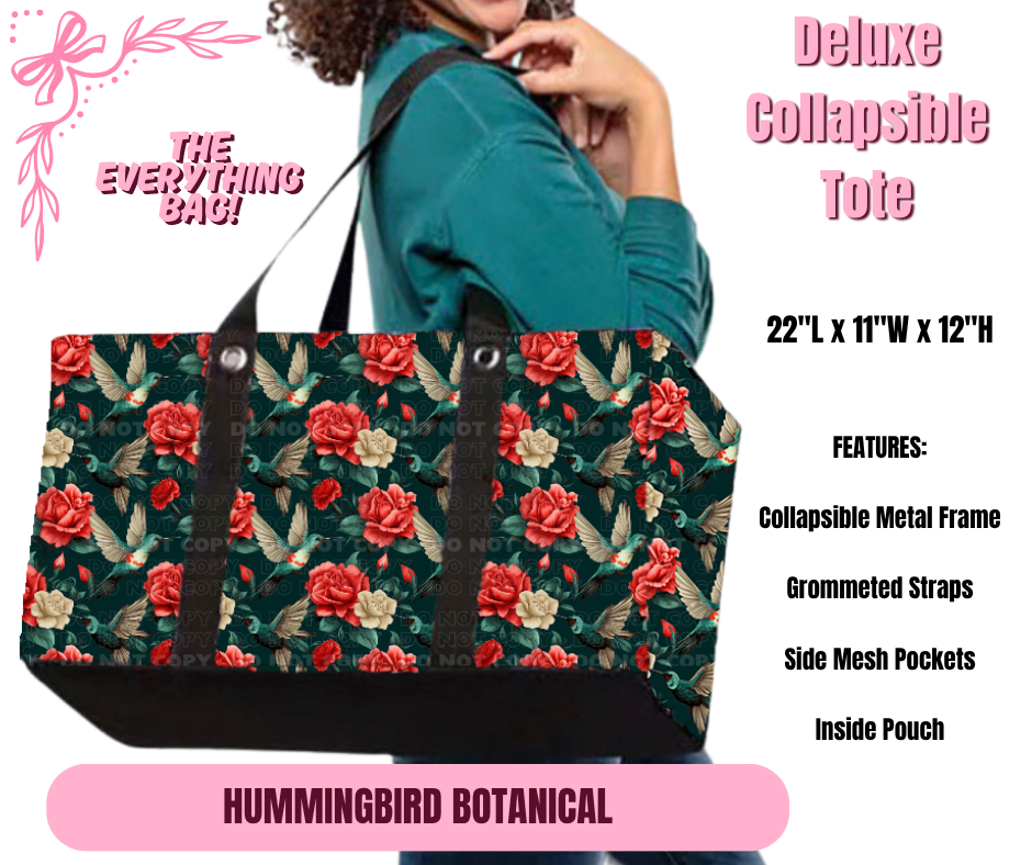 Preorder! Closes 11/27. ETA Feb. Hummingbird Botanical Collapsible Tote