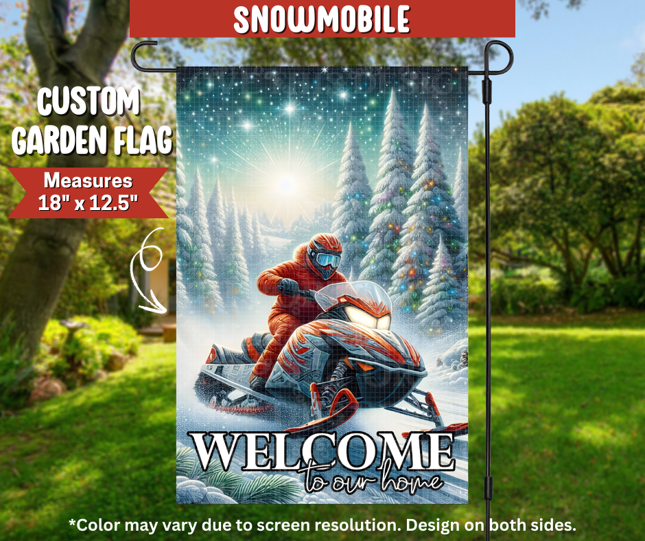 Preorder! Closes 9/22. ETA Dec. Snowmobile Garden Flag