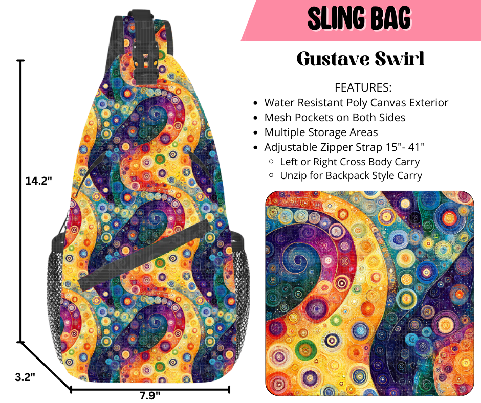 Preorder! Closes 9/17. ETA Dec. Gustav Swirl Sling Bag