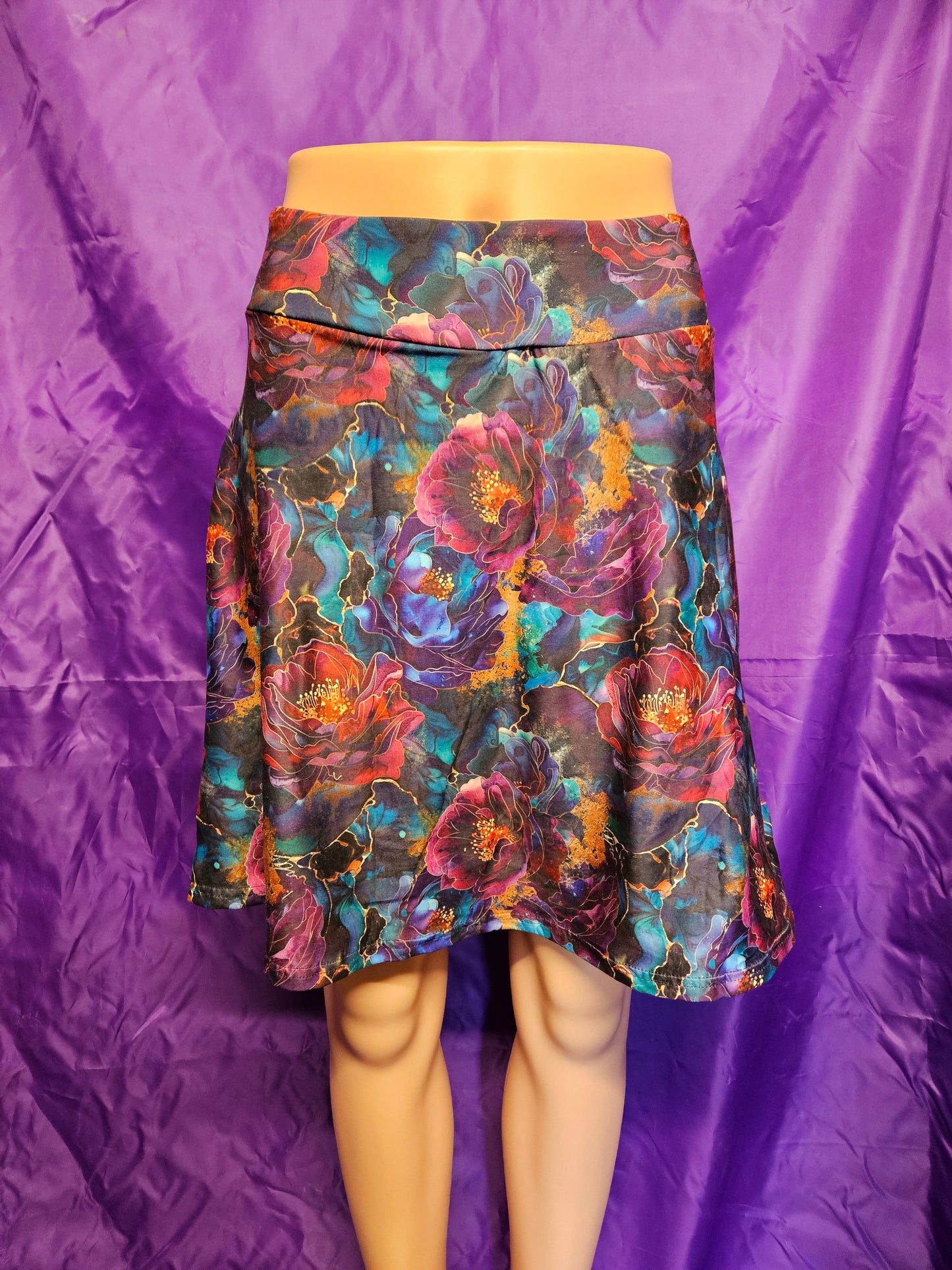 Burgundy Flower leggings, skorts, and capris with pockets