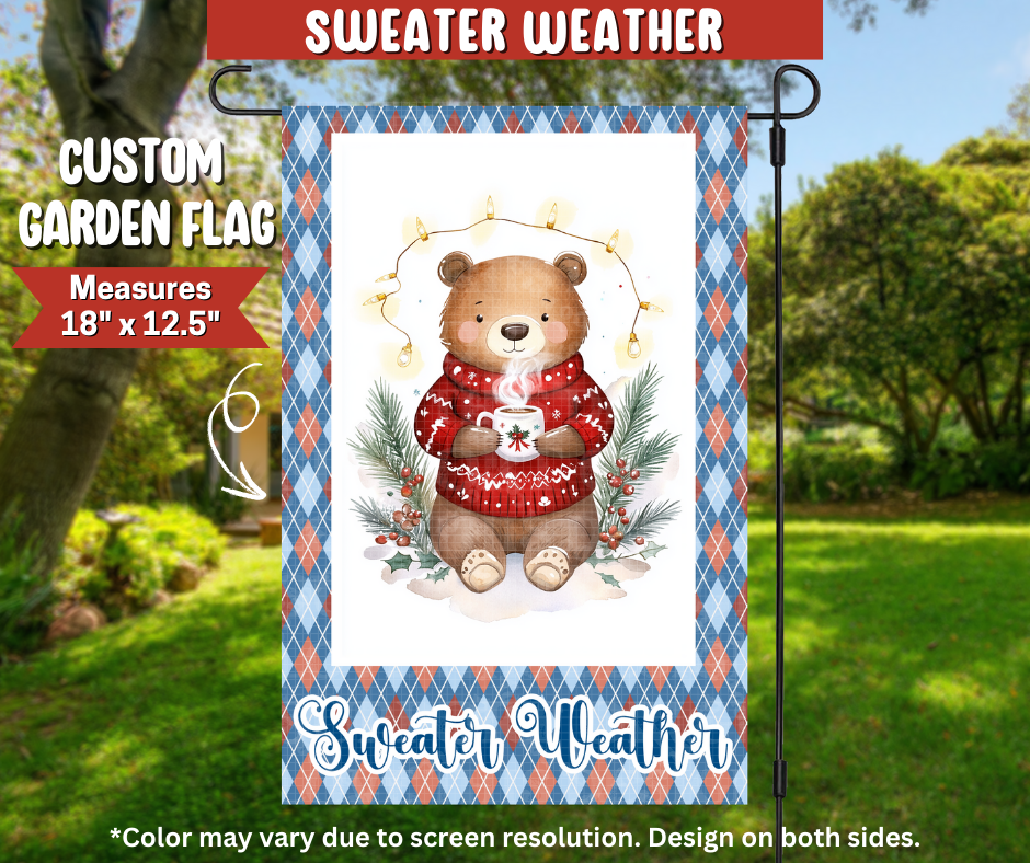 Preorder! Closes 9/22. ETA Dec. Sweater Weather Garden Flag