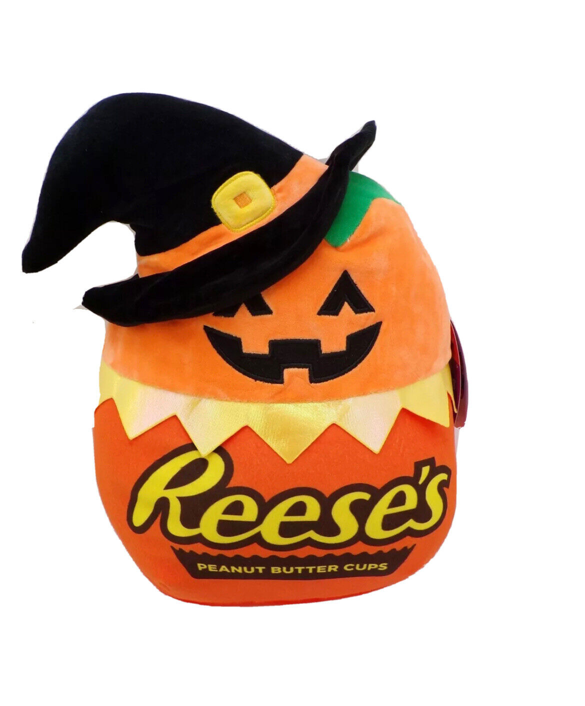 Squishmallows Reese's Peanut Butter Cups Paige the Jack-O-Lantern Pumpkin with Witch Hat 8" Halloween Stuffed Plush