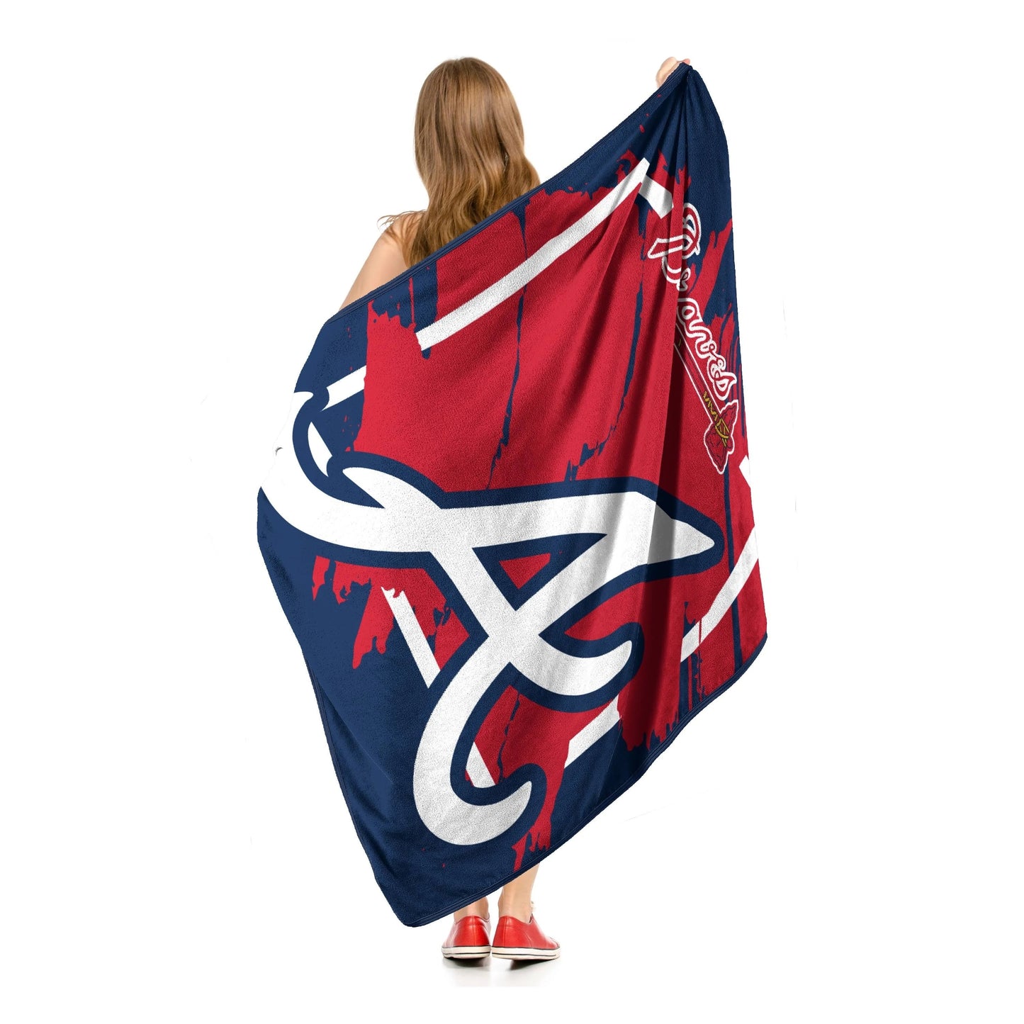 Atlanta Braves Dimensional Micro Raschel Throw Blanket