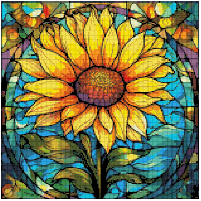 Sunflowers Stain Glass