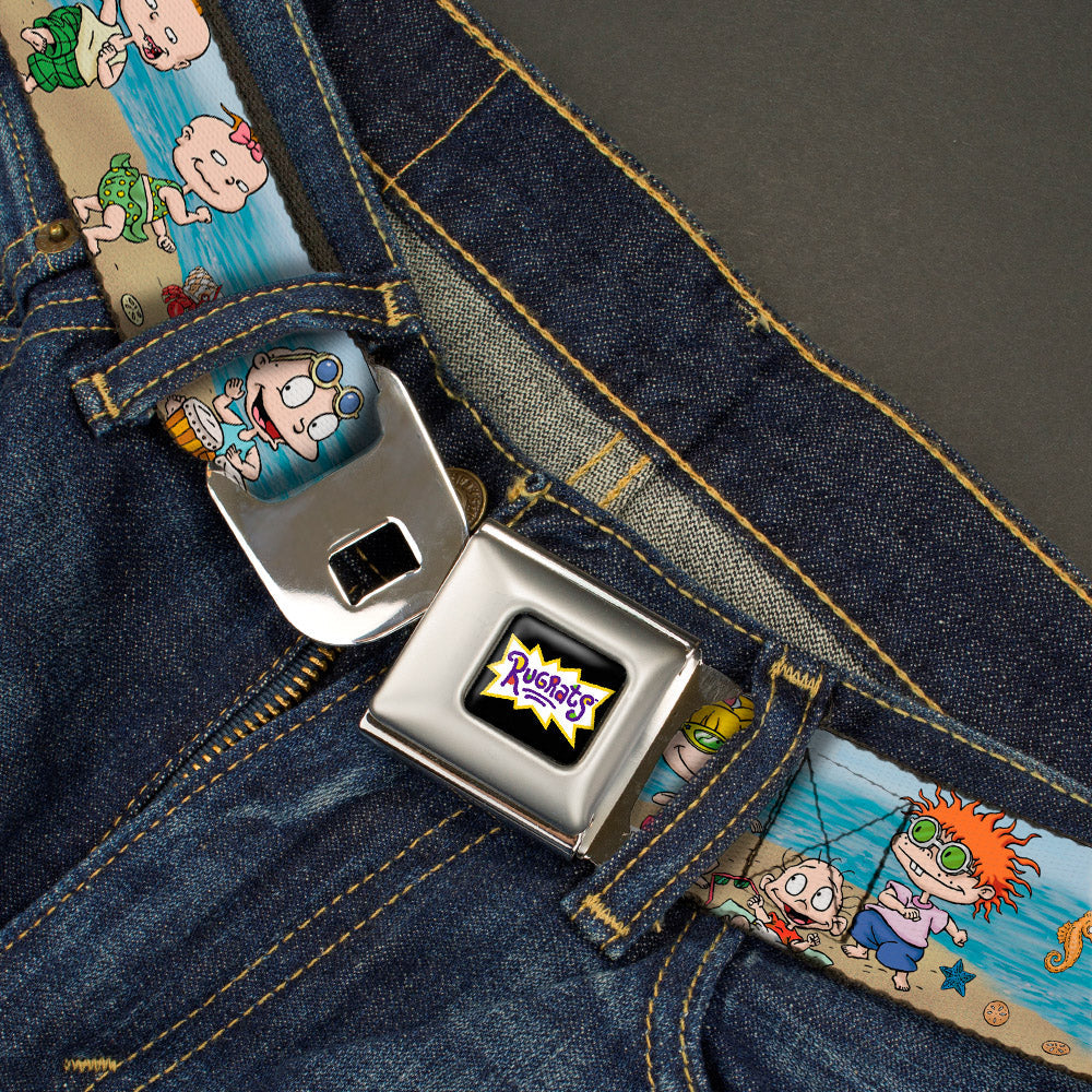 RUGRATS Logo Full Color Seatbelt Belt - Rugrats Beach Play Scene Webbing
