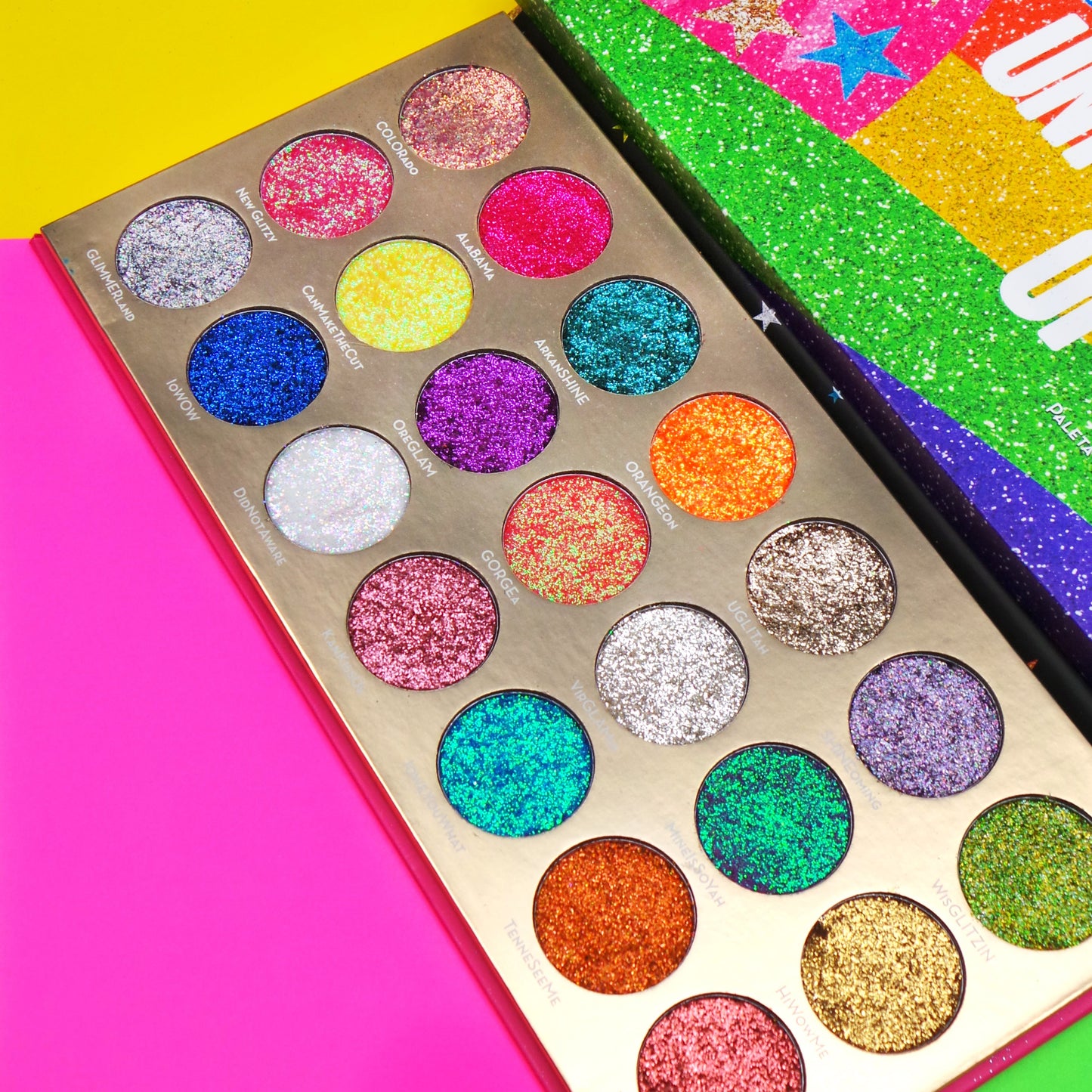 United Shades of Glitter - 21 Pressed Glitter Eyeshadow Palette
