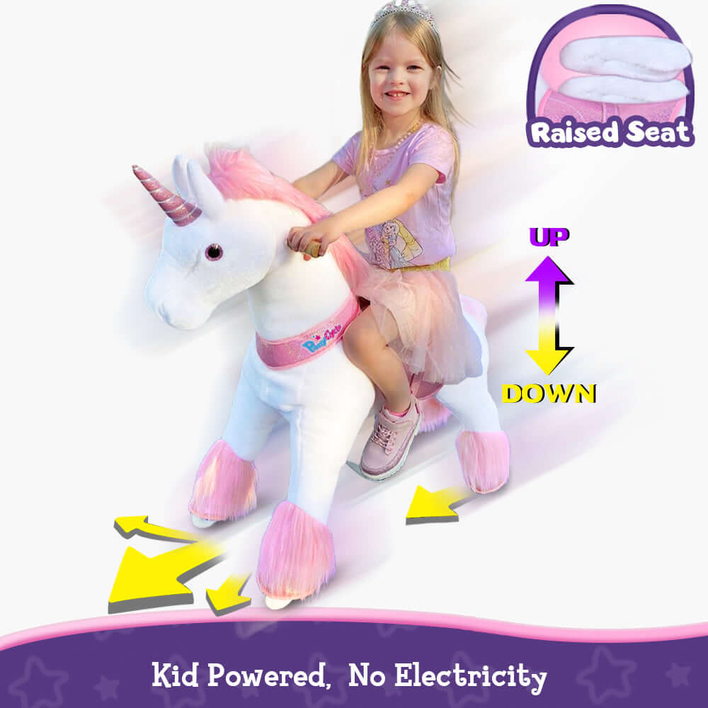 Model U Ride-On Plush Unicorn Age 4-7 Pink