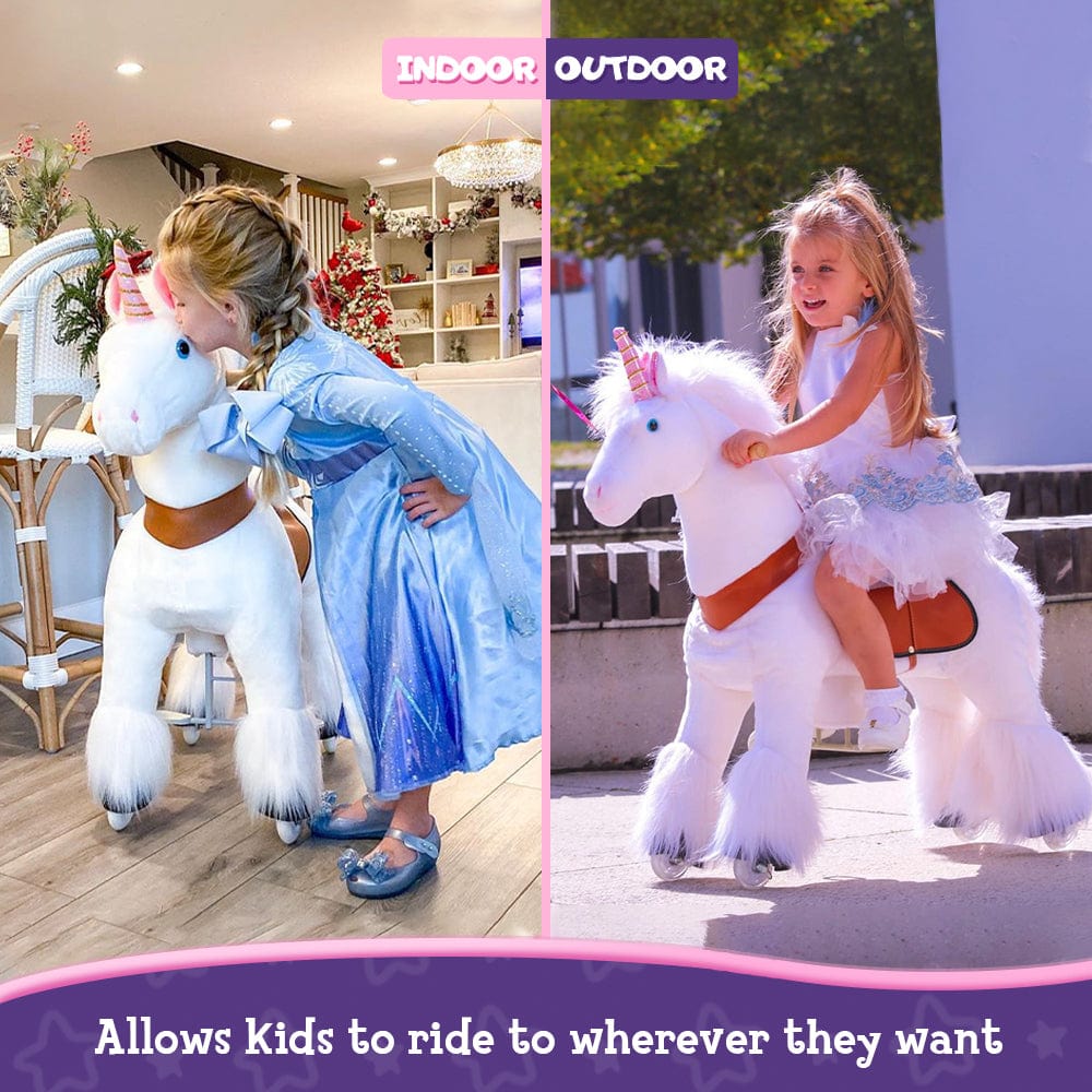 Model U Unicorn Riding Toy For Age 4-7 White