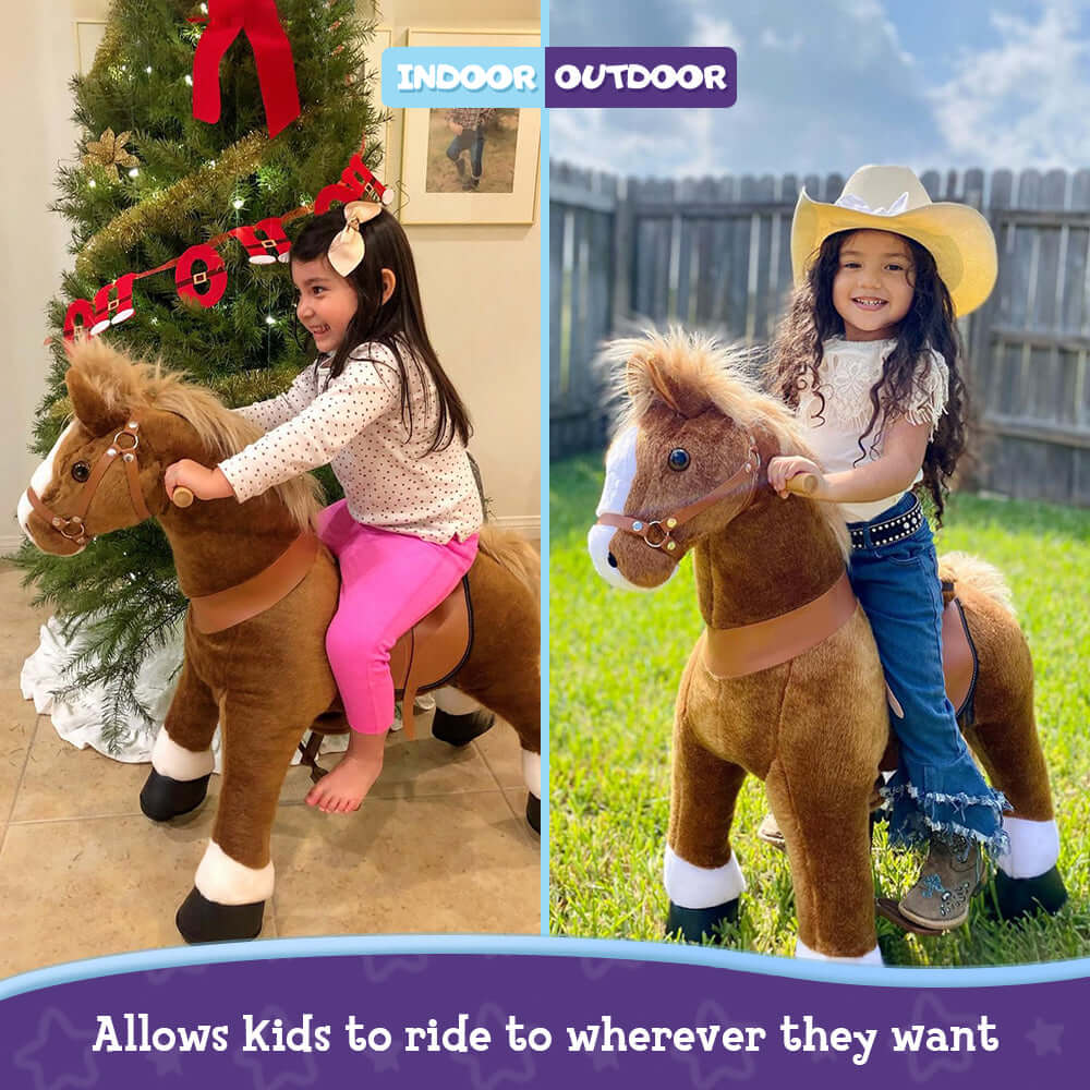 Model U Ride-On Pony Toy Age 4-7 Brown