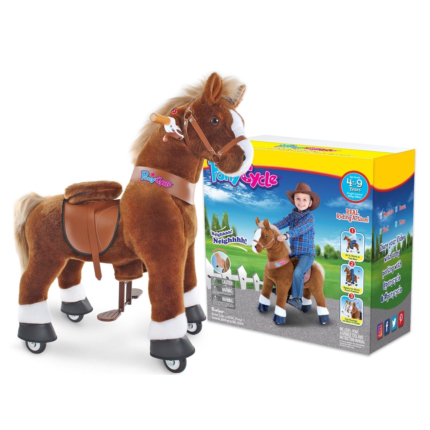 Model U Ride-On Pony Toy Age 4-7 Brown