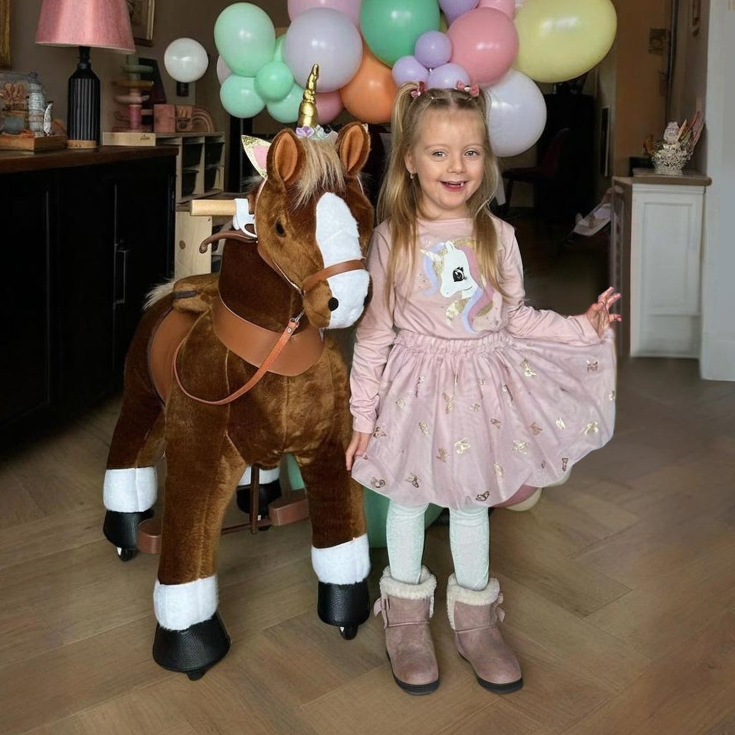 Model U Ride-On Pony Toy Age 4-7 Brown