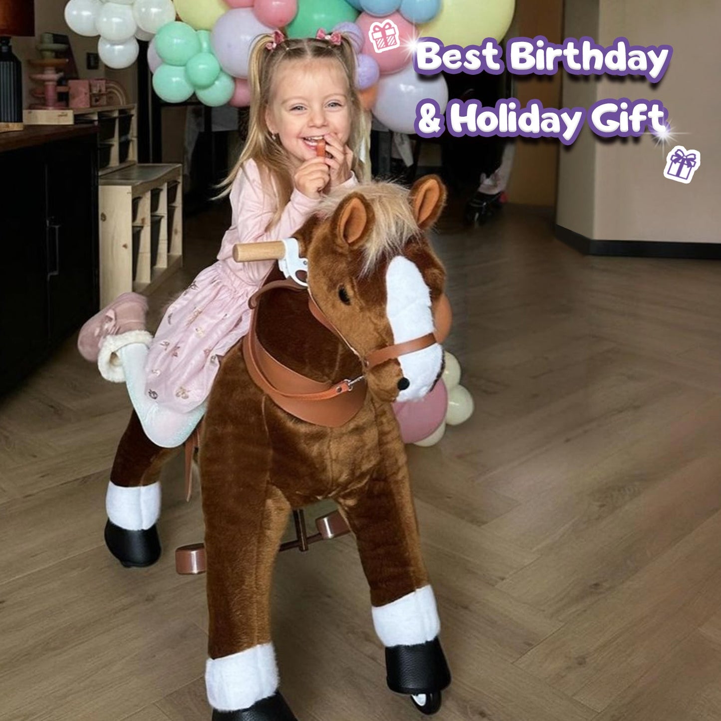 Model U Ride-On Pony Toy Age 4-7 Brown