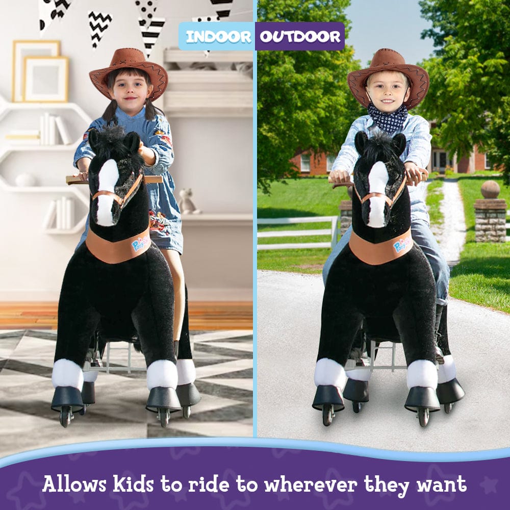 PonyCycle Large Ride On Horse Toy - Black