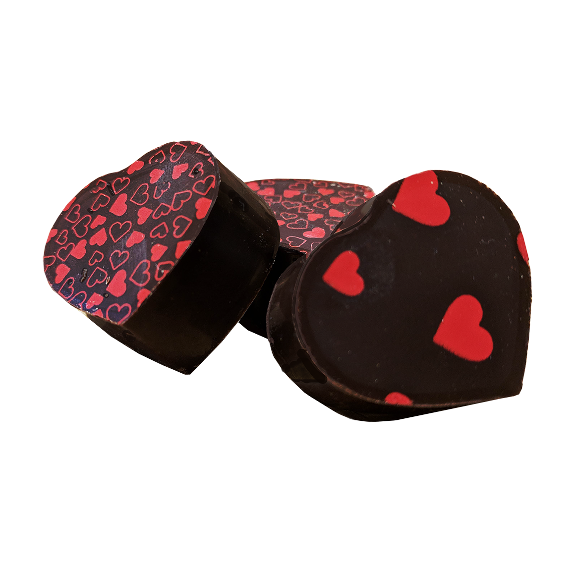 Heart Shaped Chocolate Bonbons Filled with Dulce de Leche