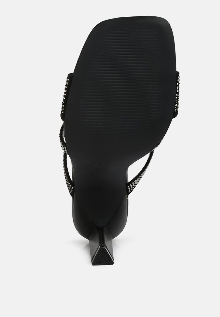 Wapit Rhinestone Embellished Straps Sandals