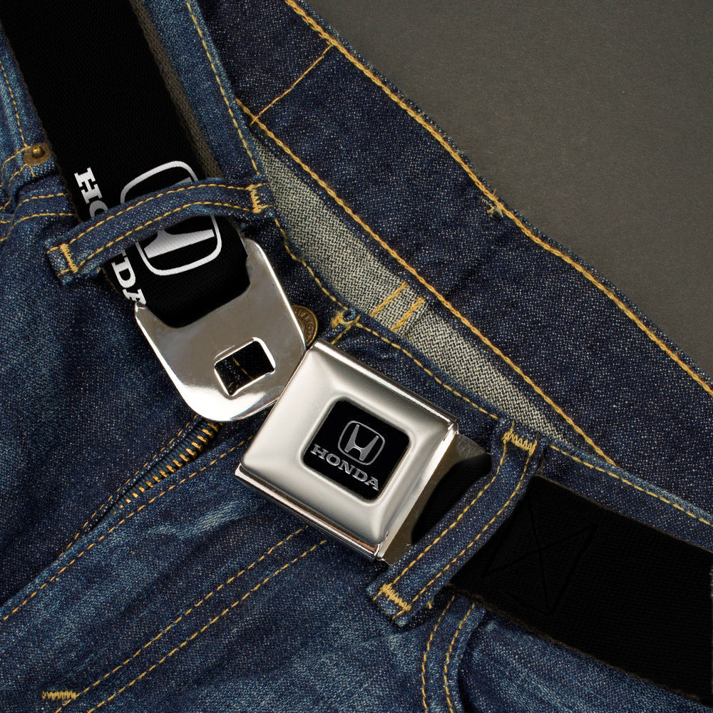 Honda Seatbelt Belt - Honda Logo Black/White Webbing
