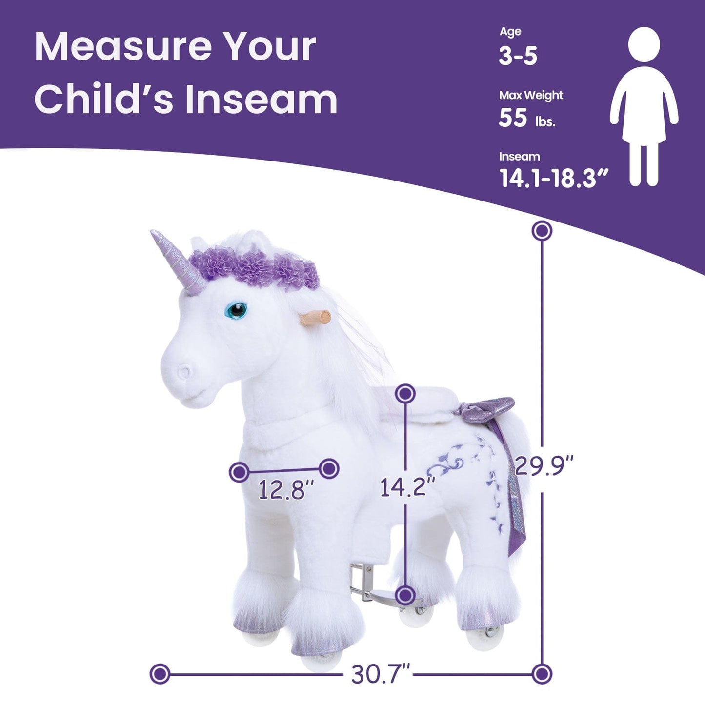 Ride on Unicorn for Age 3-4 Purple Model X