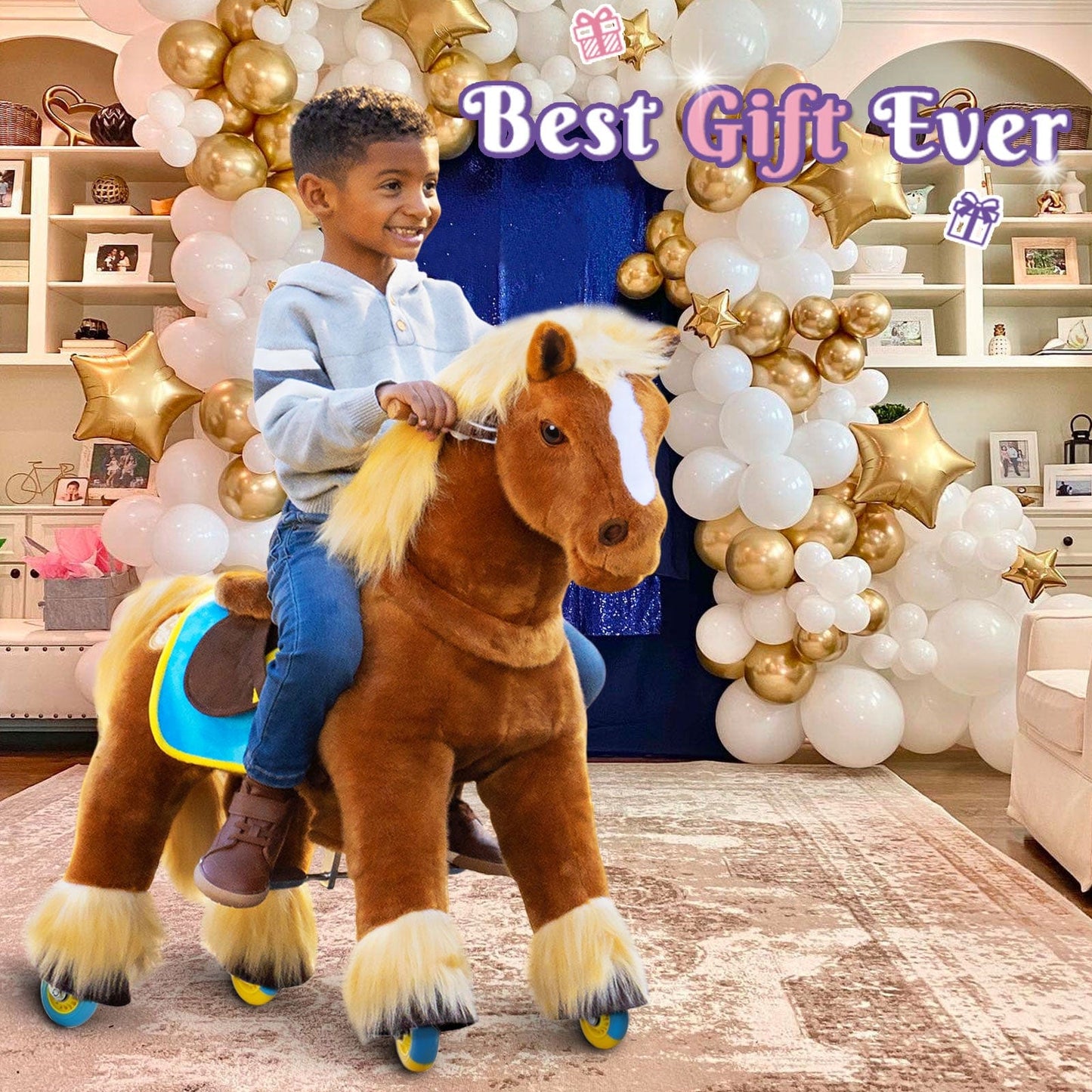 Riding Horse Toy for Age 3-4 Brown Model X