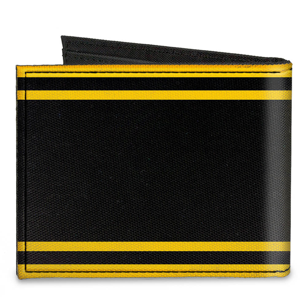 Canvas Bi-Fold Wallet - SUPER BEE Logo Stripes Black Yellow