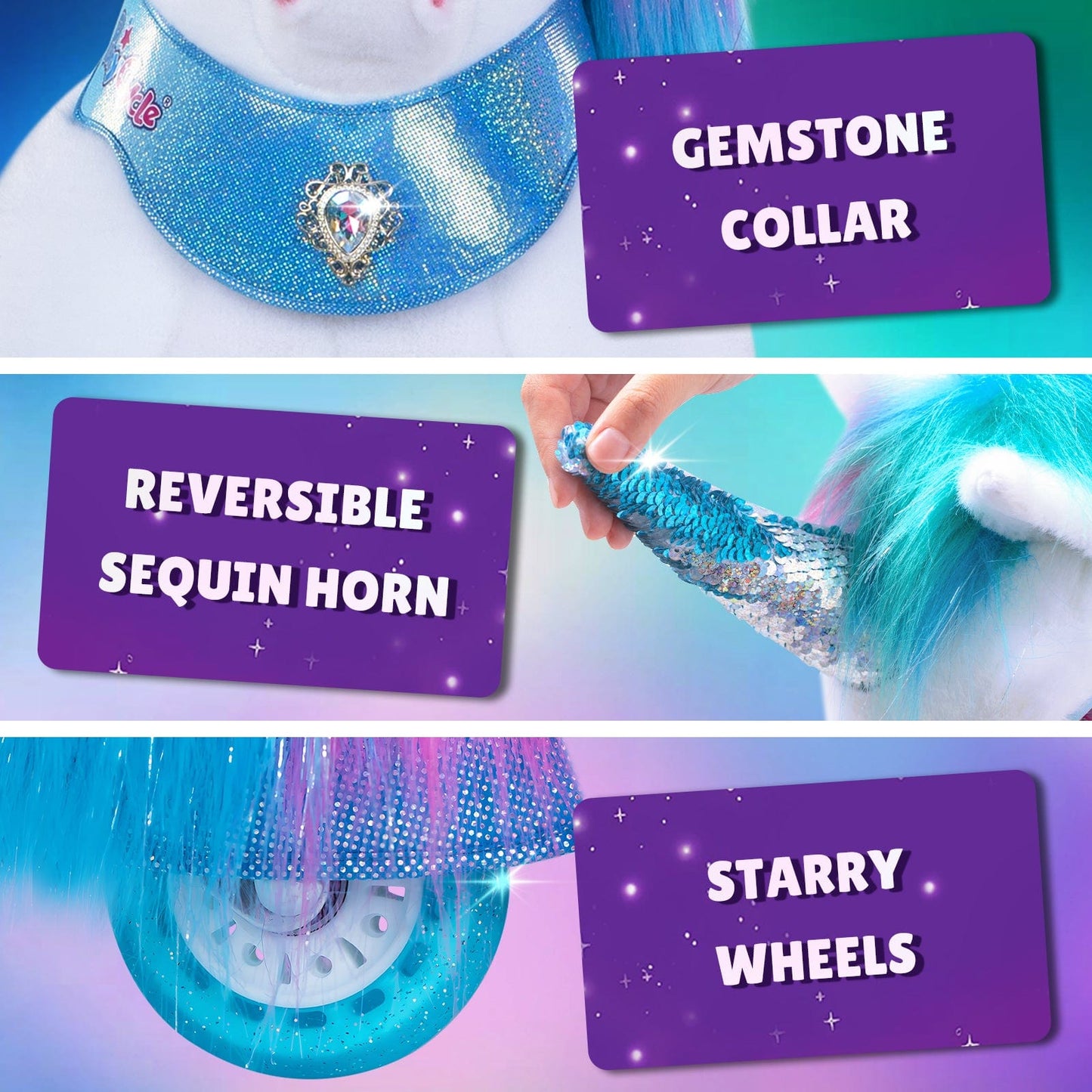 Model Y Rainbow Unicorn Rideable Toy for Age 3-4