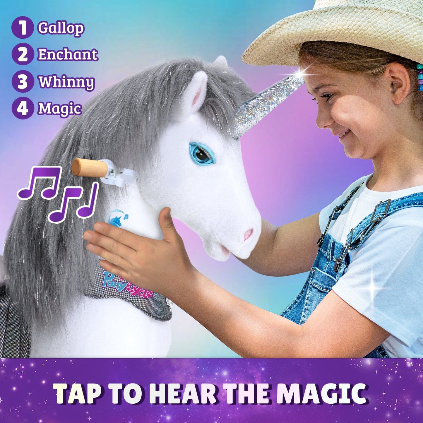 Model Y Grey Unicorn Rideable Toy for Age 3-4