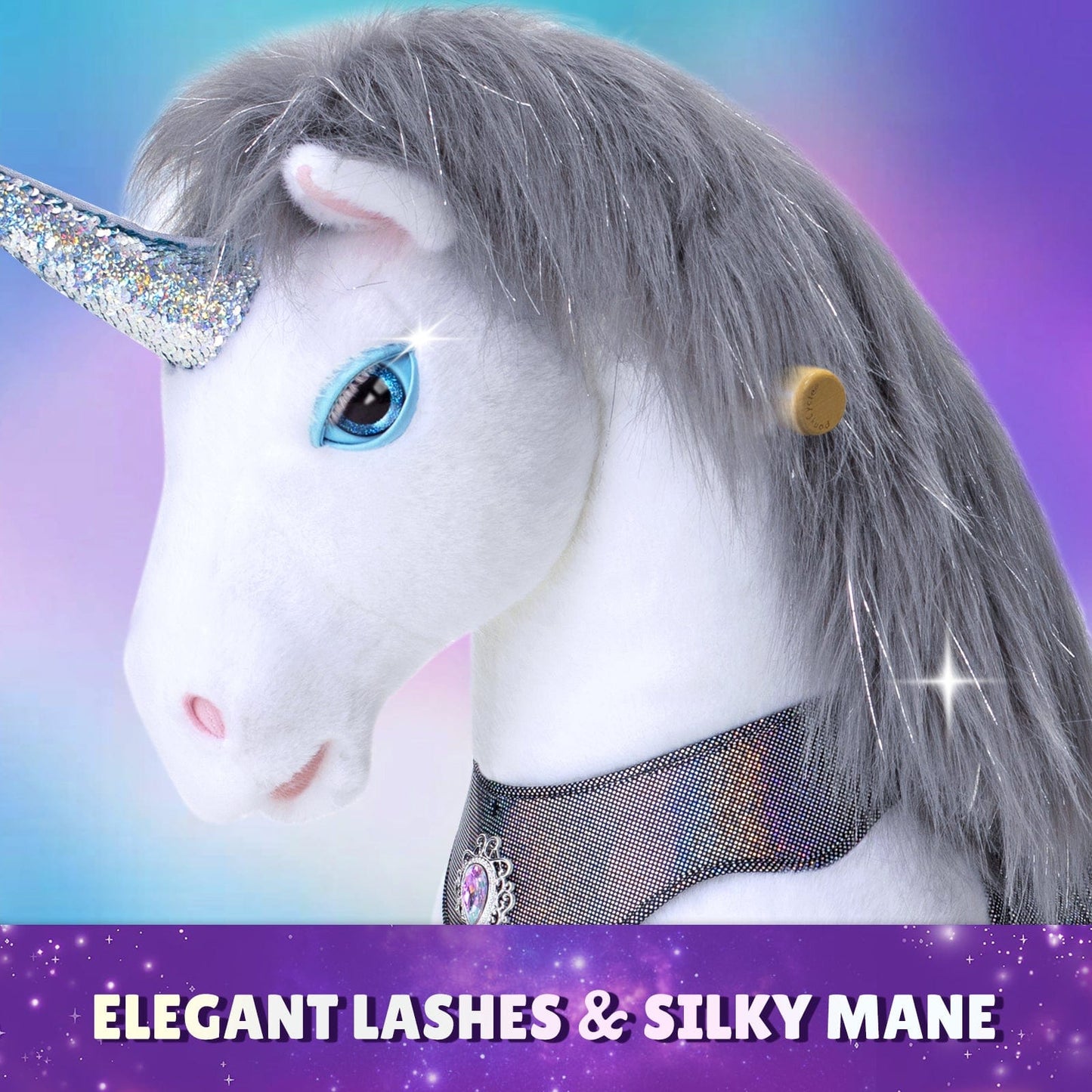 Model Y Grey Unicorn Rideable Toy for Age 3-4