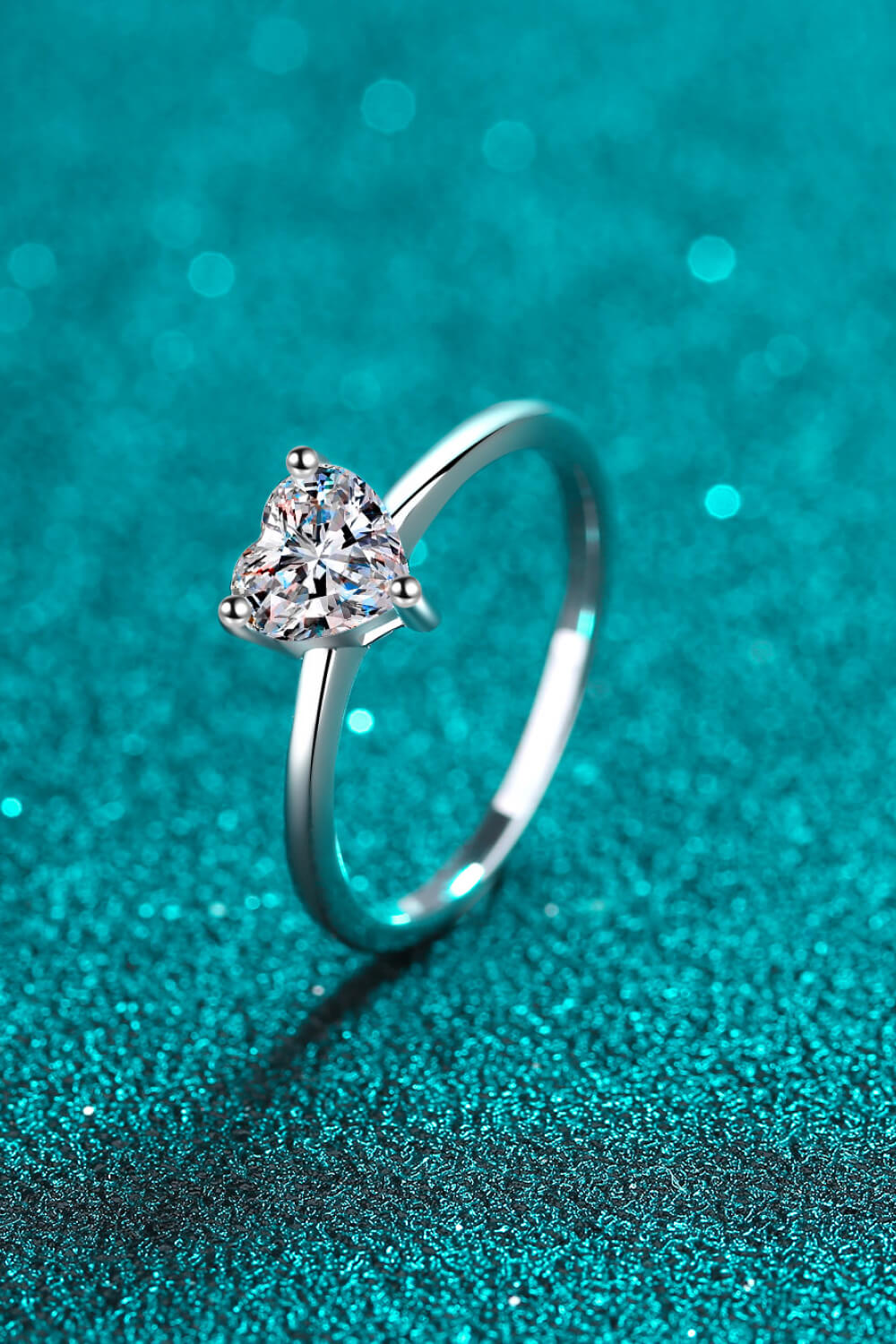 925 Sterling Silver Heart-Shaped Moissanite Solitaire Ring (PREORDER)