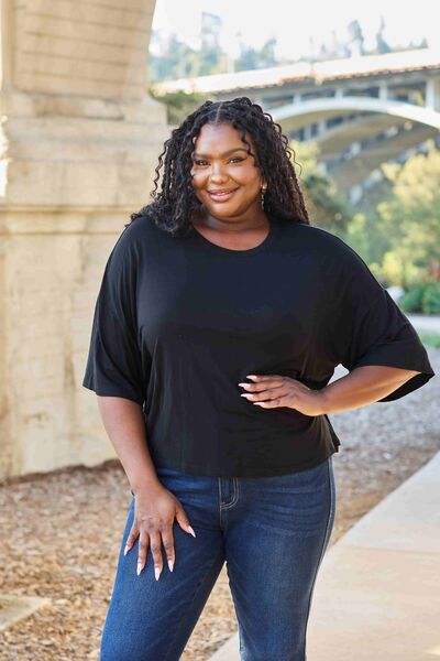 Basic Bae Round Neck Drop Shoulder T-Shirt