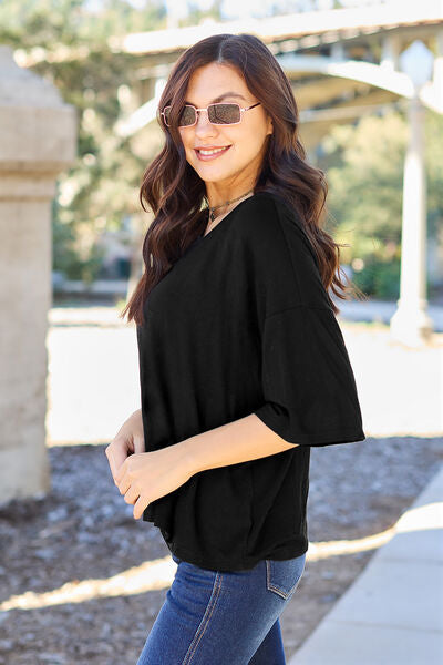 Basic Bae Round Neck Drop Shoulder T-Shirt