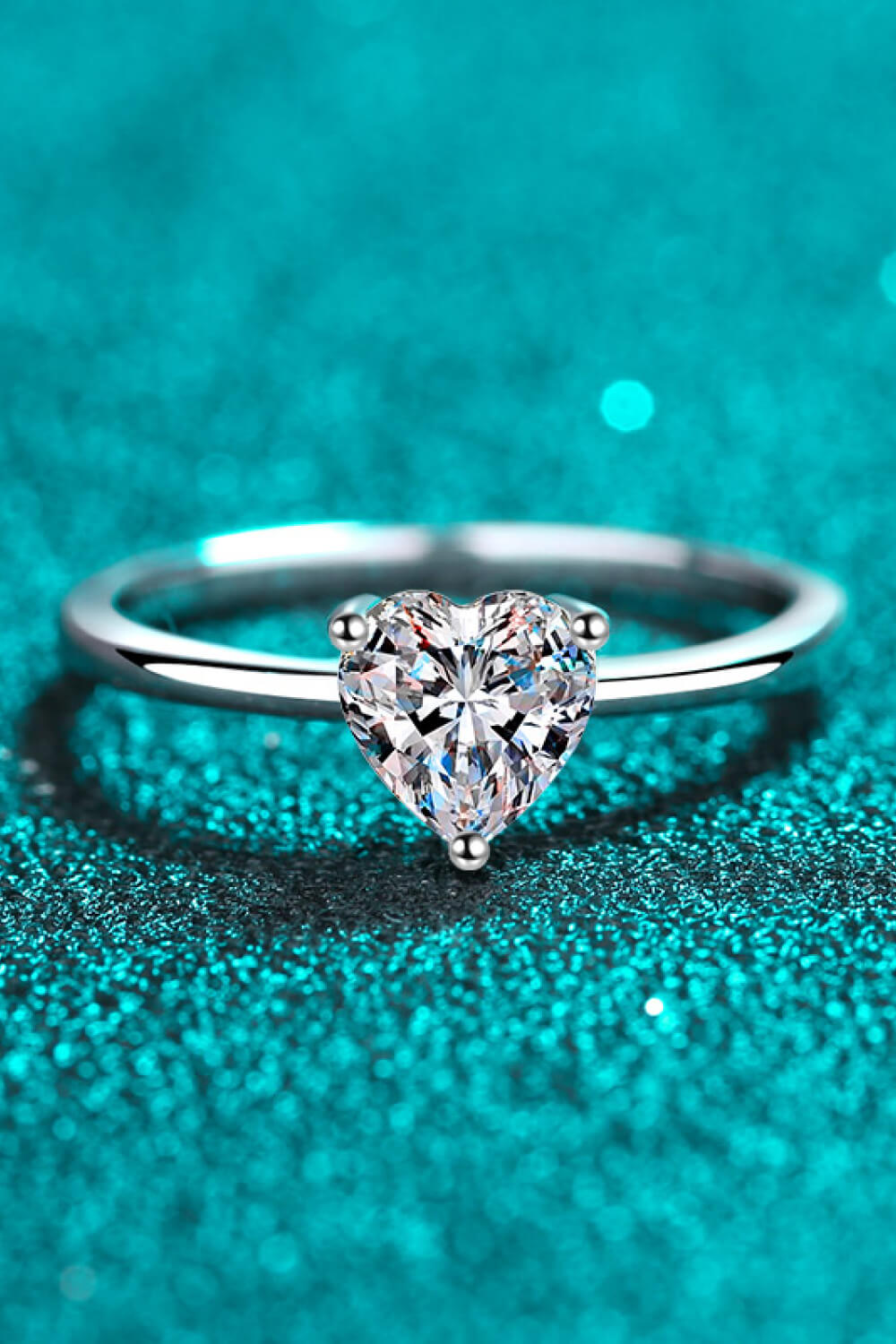 925 Sterling Silver Heart-Shaped Moissanite Solitaire Ring (PREORDER)
