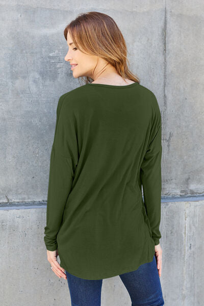 Basic Bae Round Neck Dropped Shoulder T-Shirt