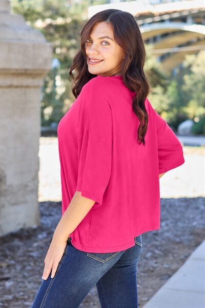 Basic Bae Round Neck Drop Shoulder T-Shirt