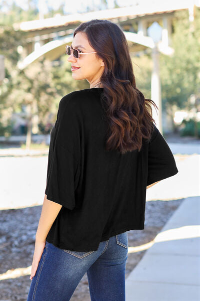 Basic Bae Round Neck Drop Shoulder T-Shirt